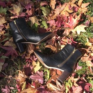 J.Crew black leather ankle boots 7.5